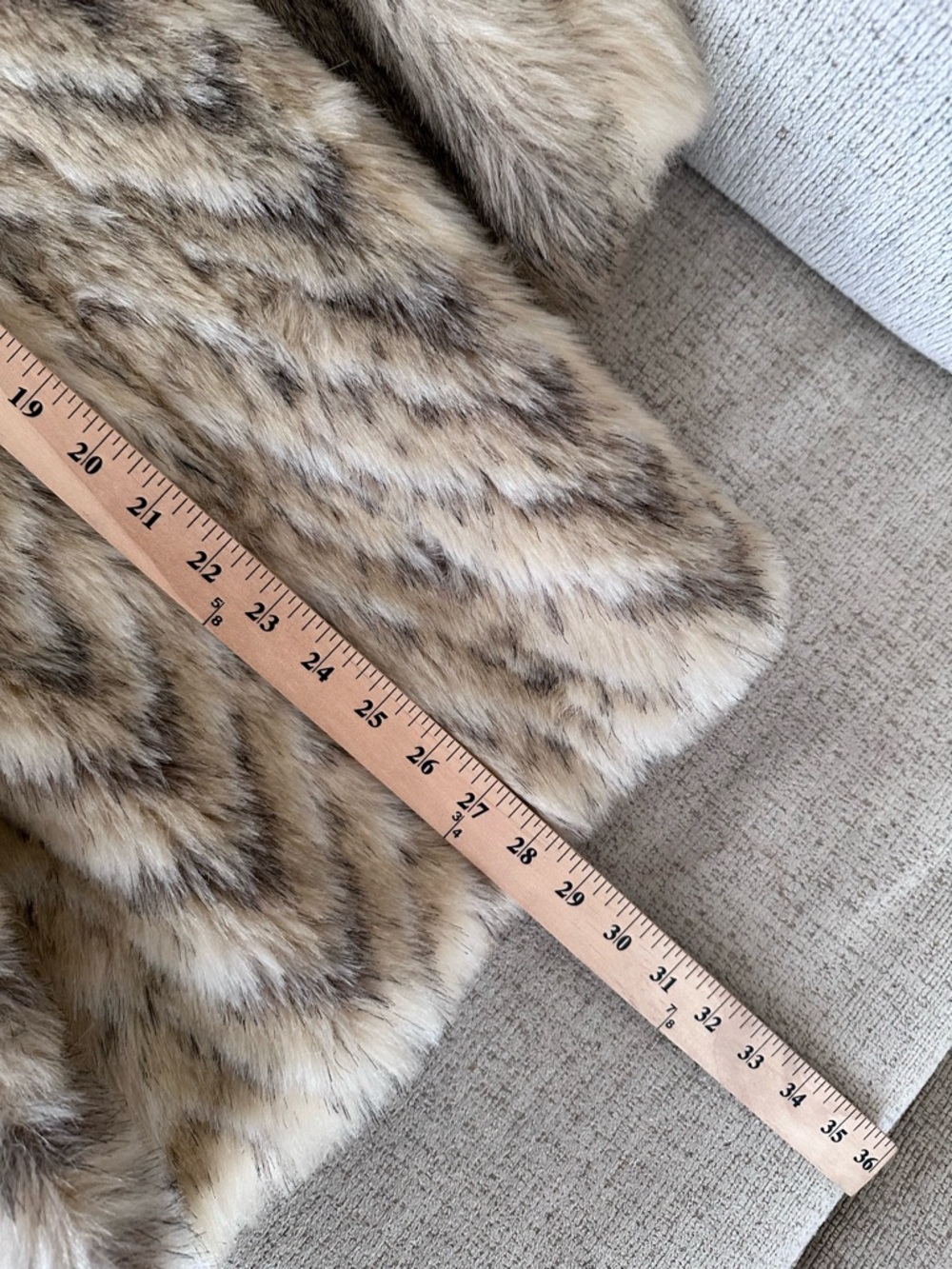 Vintage Faux Fur Coat Hooded Brown Tan Women’s S Toggle Jacket - Picture 9 of 11